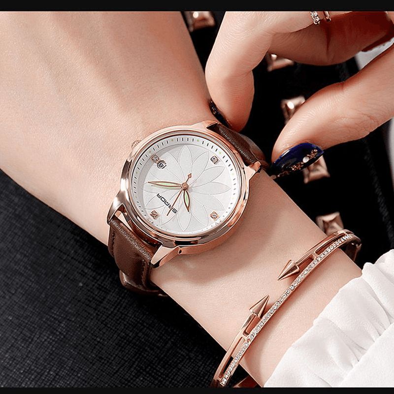 Design Élégant Montre-bracelet Pour Femme Affichage De La Date Montre À Quartz