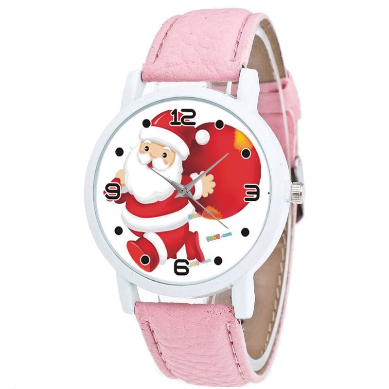 Dessin Animé Père Noël Et Cadeau Modèle Mignon Enfant Montre Mode Enfants Montre À Quartz