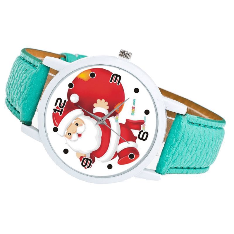 Dessin Animé Père Noël Et Cadeau Modèle Mignon Enfant Montre Mode Enfants Montre À Quartz