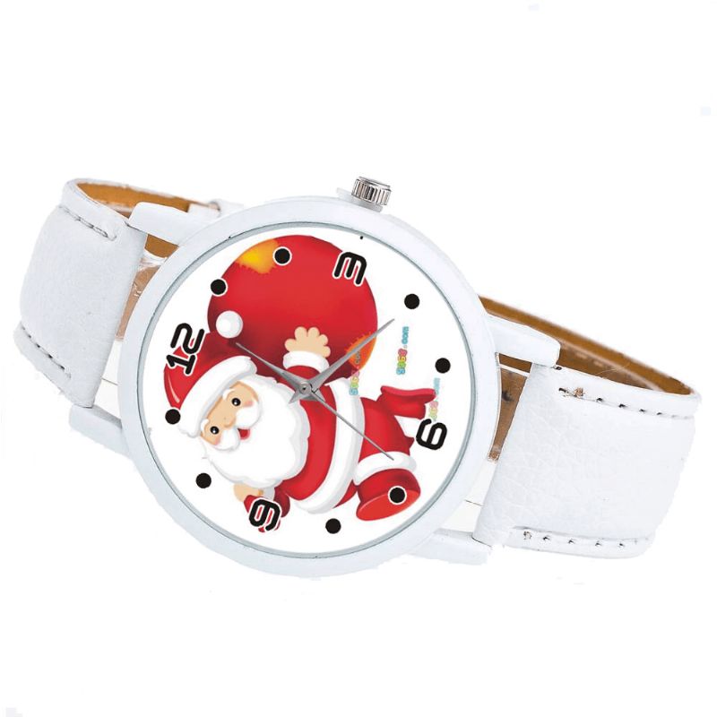 Dessin Animé Père Noël Et Cadeau Modèle Mignon Enfant Montre Mode Enfants Montre À Quartz