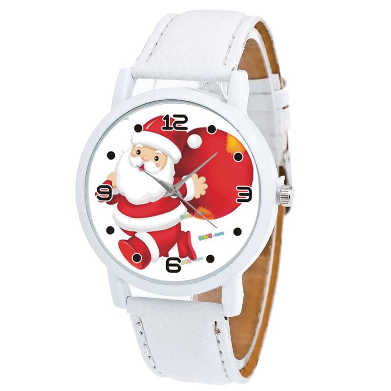 Dessin Animé Père Noël Et Cadeau Modèle Mignon Enfant Montre Mode Enfants Montre À Quartz