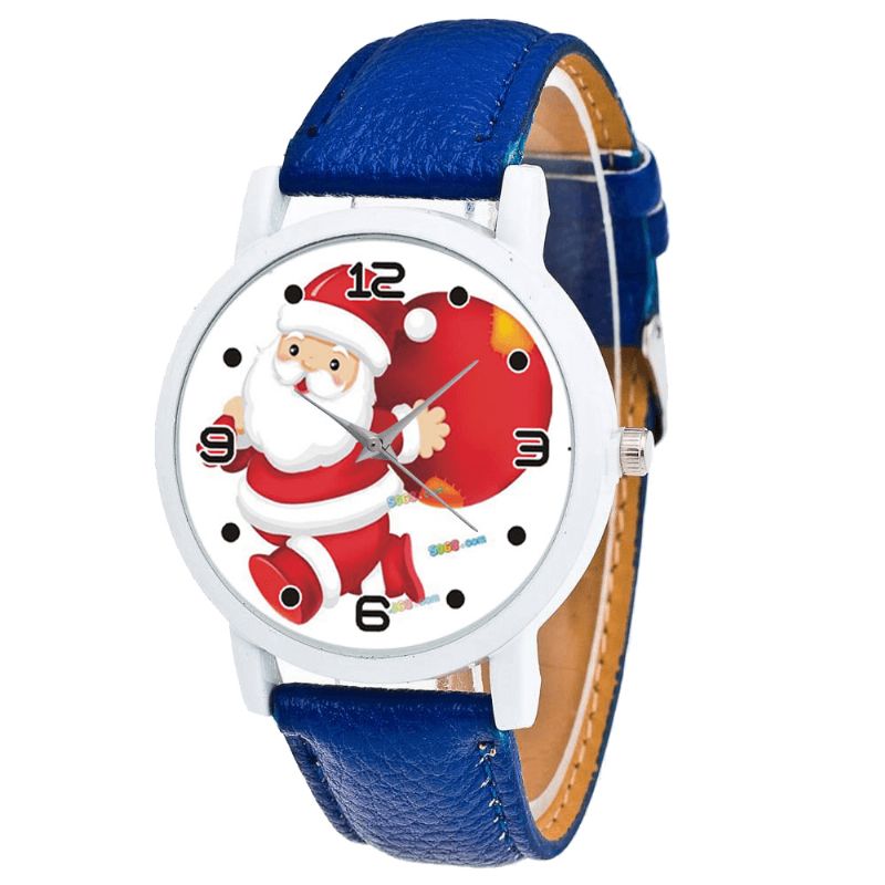 Dessin Animé Père Noël Et Cadeau Modèle Mignon Enfant Montre Mode Enfants Montre À Quartz