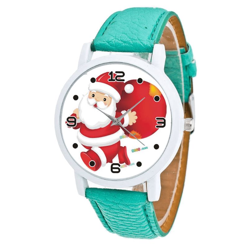 Dessin Animé Père Noël Et Cadeau Modèle Mignon Enfant Montre Mode Enfants Montre À Quartz