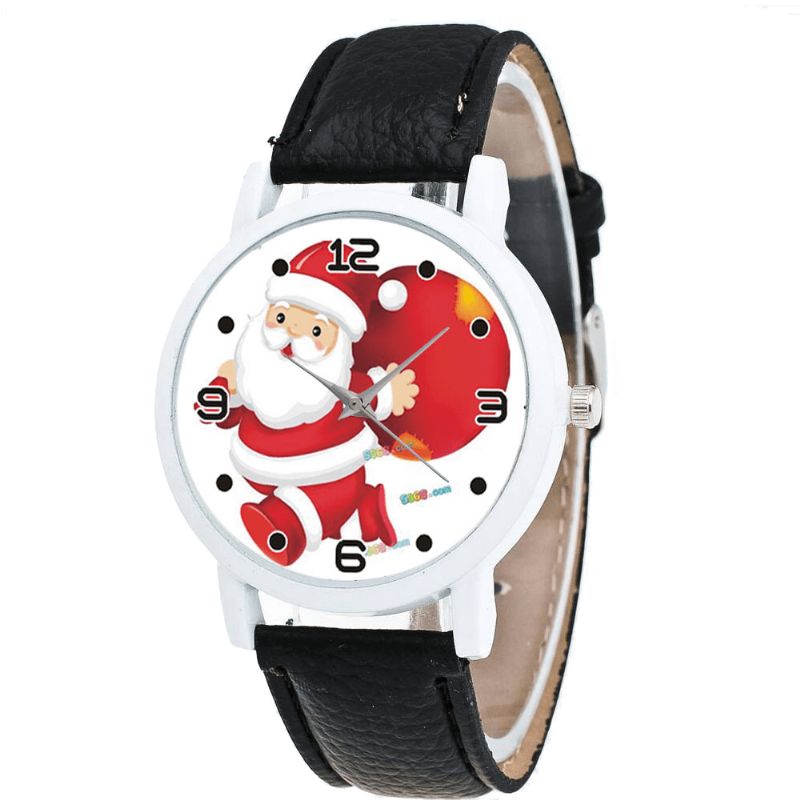 Dessin Animé Père Noël Et Cadeau Modèle Mignon Enfant Montre Mode Enfants Montre À Quartz