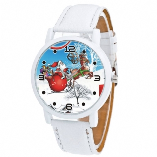 Dessin Animé Père Noël Et Motif De Champ De Neige Mignon Enfant Montre Mode Enfants Montre À Quartz