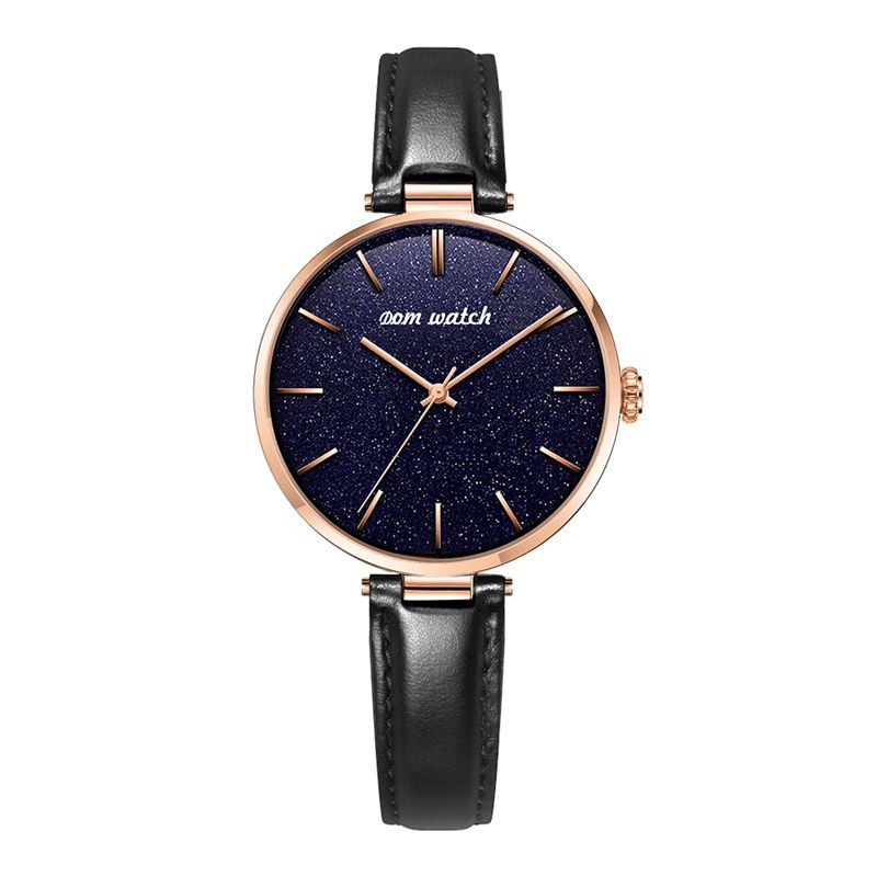 Dom G-1291 Mode Femmes Montre Étanche Ciel Étoilé Cadran Lumière Montre À Quartz De Luxe