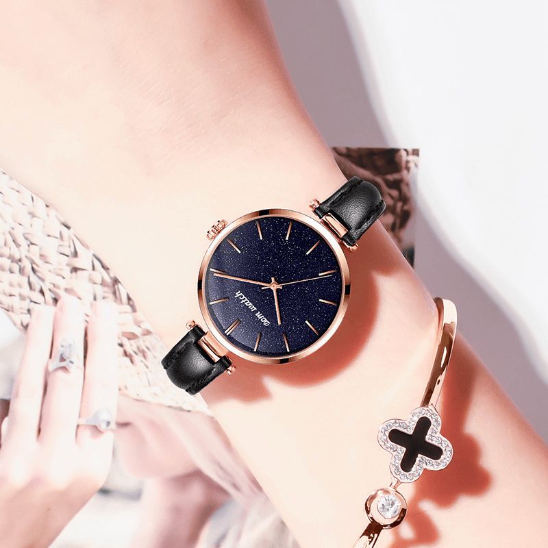 Dom G-1291 Mode Femmes Montre Étanche Ciel Étoilé Cadran Lumière Montre À Quartz De Luxe