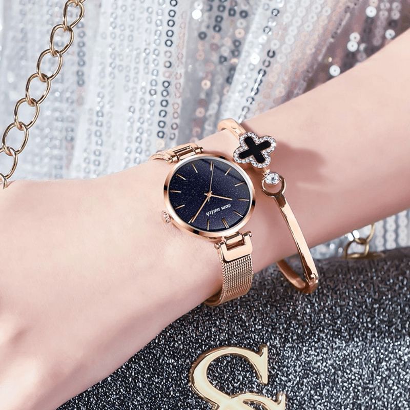 Dom G-1291 Mode Femmes Montre Étanche Ciel Étoilé Cadran Lumière Montre À Quartz De Luxe