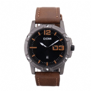 Dom Hommes Montre-bracelet De Sport De Luxe Hommes Montre Bracelet En Cuir Affaires Montre À Quartz Étanche