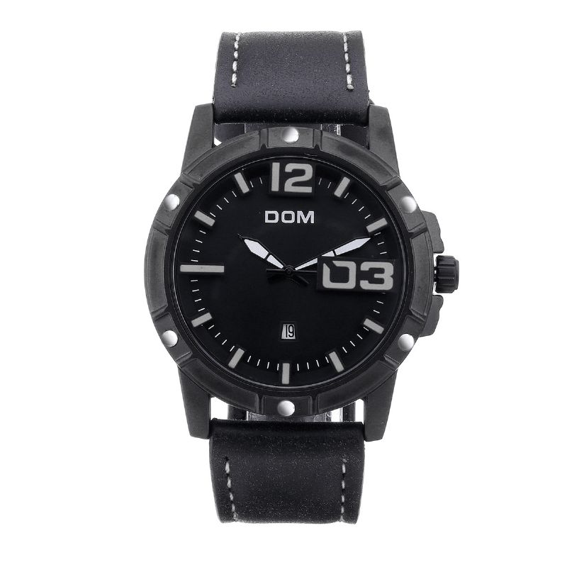 Dom Hommes Montre-bracelet De Sport De Luxe Hommes Montre Bracelet En Cuir Affaires Montre À Quartz Étanche