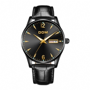 Dom M-11bl-1m89 Mode Hommes Montre 3atm Étanche Lumineux Date Affichage Quartz Montre