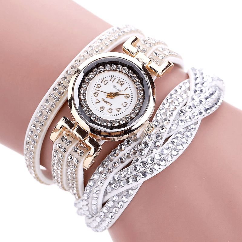 Duoya D056 Cristal Style Rétro Dames Bracelet Montre Robe Montres À Quartz