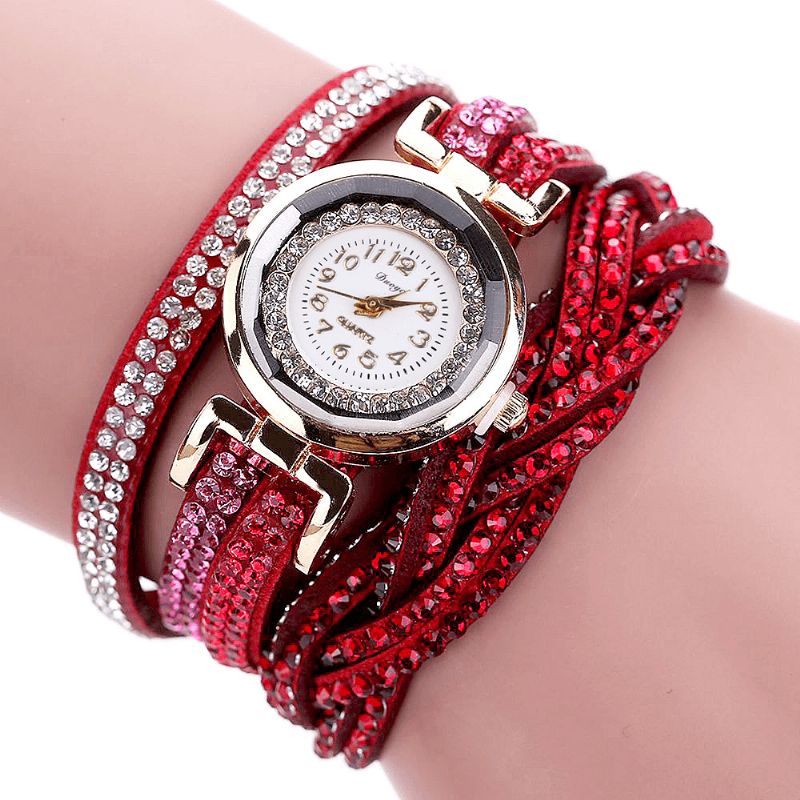 Duoya D056 Cristal Style Rétro Dames Bracelet Montre Robe Montres À Quartz