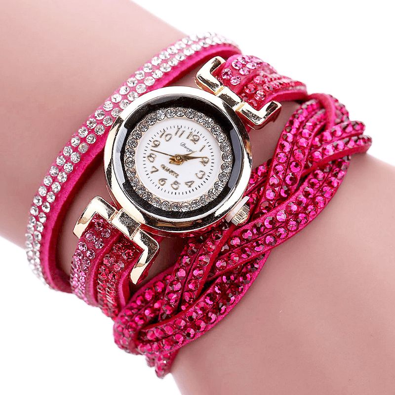 Duoya D056 Cristal Style Rétro Dames Bracelet Montre Robe Montres À Quartz