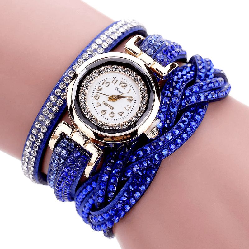 Duoya D056 Cristal Style Rétro Dames Bracelet Montre Robe Montres À Quartz