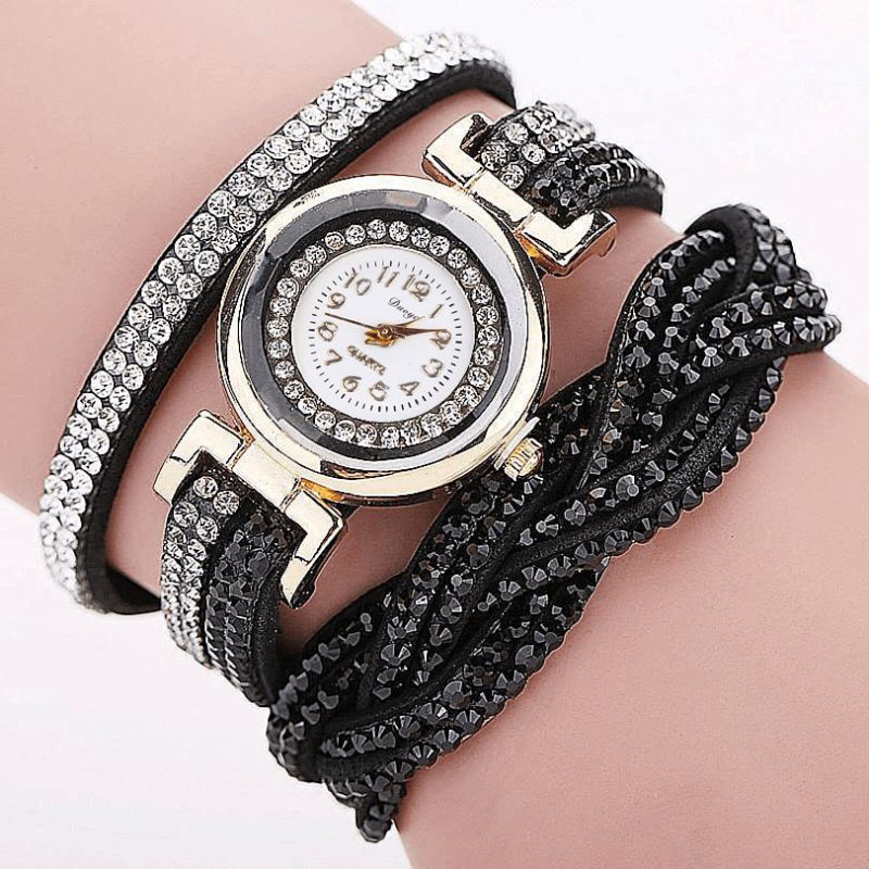 Duoya D056 Cristal Style Rétro Dames Bracelet Montre Robe Montres À Quartz