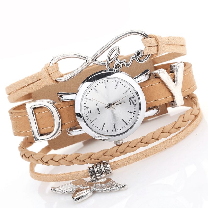 Duoya F1d262 Love Dress Mesdames Bracelet Montre Style Rétro Montres À Quartz