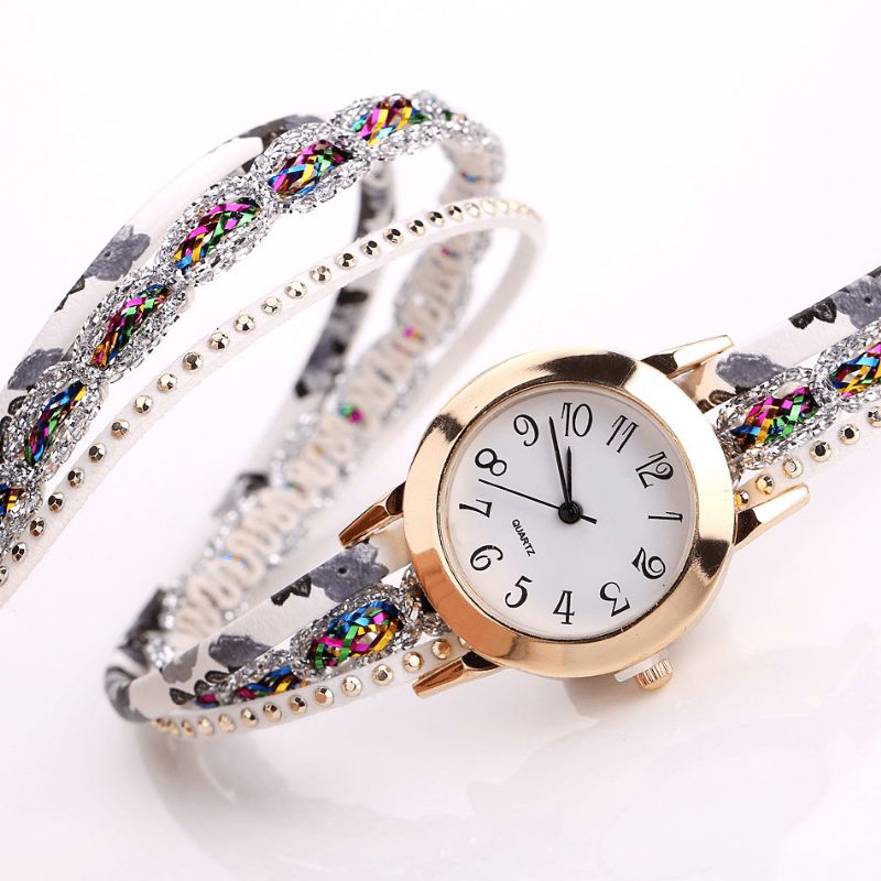 Duoya Montre-bracelet Pour Femme De Style Rétro Montre À Quartz Avec Strass