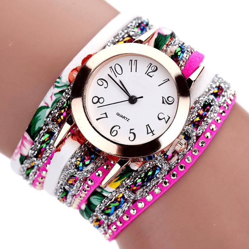 Duoya Montre-bracelet Pour Femme De Style Rétro Montre À Quartz Avec Strass