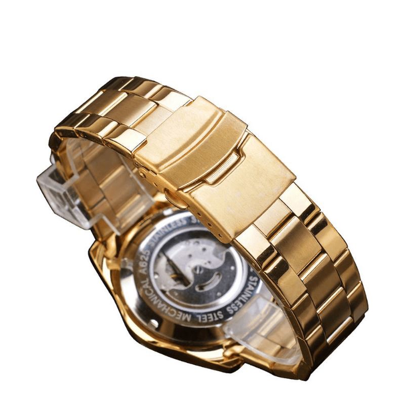 F625 Mode Hommes Montre Automatique Lumineux Semaine Date Affichage Bracelet En Acier Inoxydable Montre Mécanique