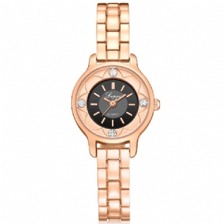 Fd1245 Montre-bracelet Pour Femme Avec Cadran Imprimé De Fleurs Montre À Quartz En Alliage De Diamant