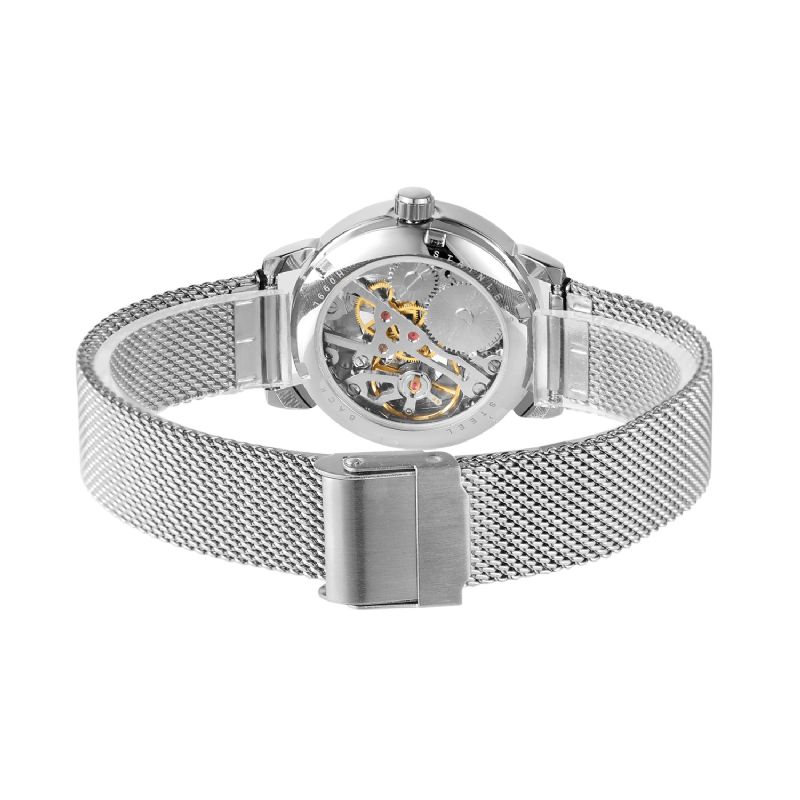 Fsl8099 Montre Automatique Femme Cadran Creux Bracelet En Acier Inoxydable Montre Mécanique Femme