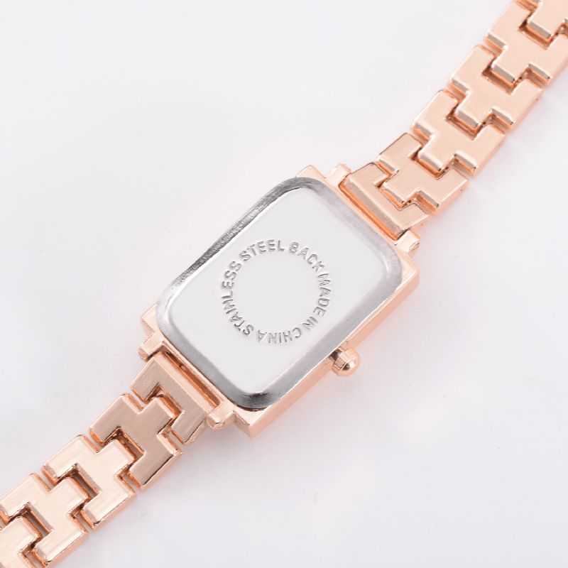 G1p288 Design Élégant Femmes Bracelet Montre Rectangle Plein Acier Montre À Quartz