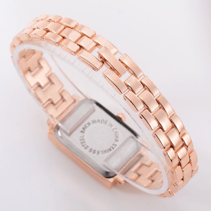 G1p288 Design Élégant Femmes Bracelet Montre Rectangle Plein Acier Montre À Quartz