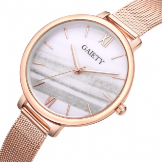 Gaiety G574 Montre-bracelet Pour Femme Avec Bracelet En Acier Doré Rose Coloré Montre À Quartz Ultra Fine