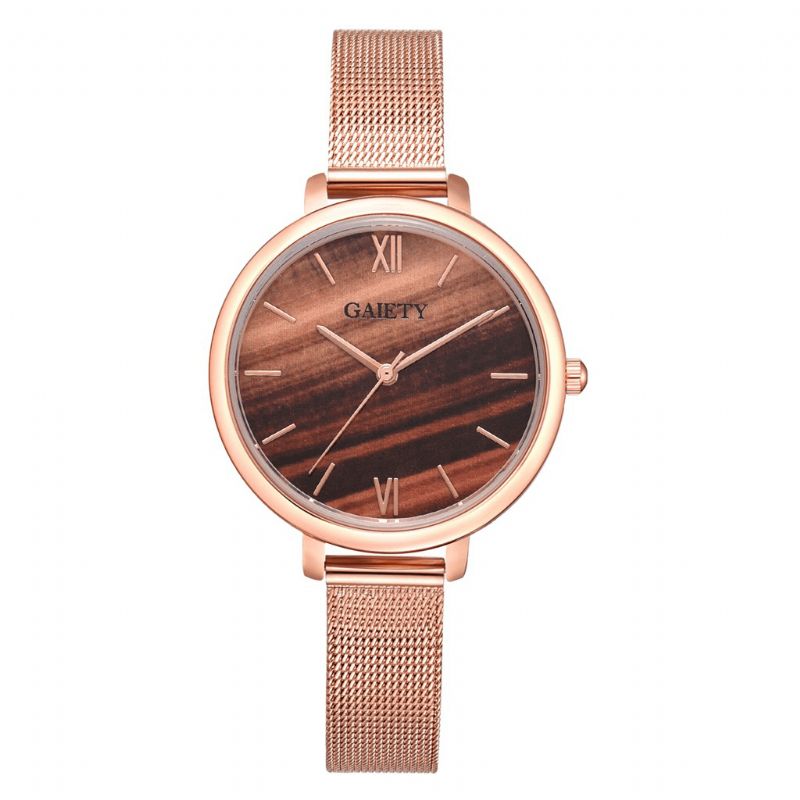 Gaiety G574 Montre-bracelet Pour Femme Avec Bracelet En Acier Doré Rose Coloré Montre À Quartz Ultra Fine