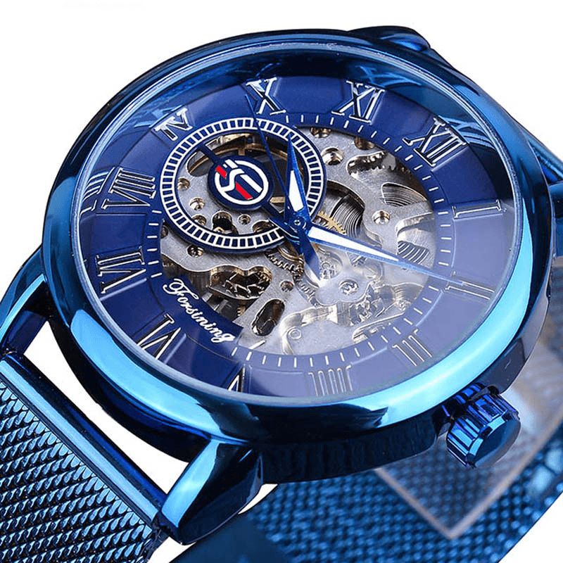 Gmt1040 Mode Hommes Montre Automatique Affichage Lumineux Transparent Mesh Montre Mécanique