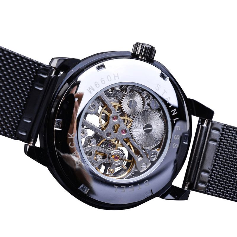 Gmt1040 Mode Hommes Montre Automatique Affichage Lumineux Transparent Mesh Montre Mécanique