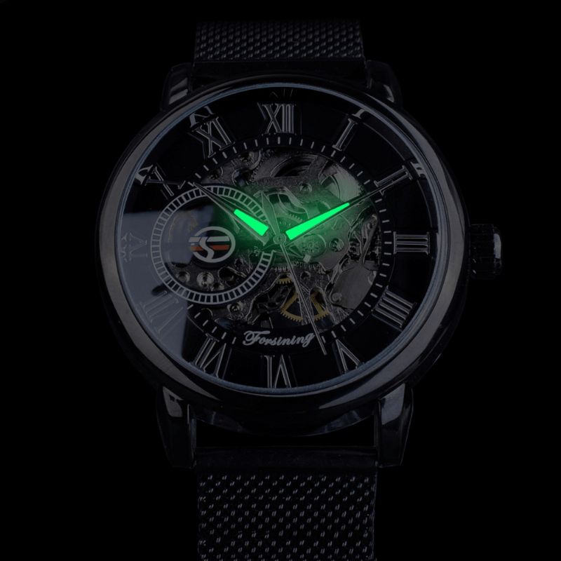 Gmt1040 Mode Hommes Montre Automatique Affichage Lumineux Transparent Mesh Montre Mécanique