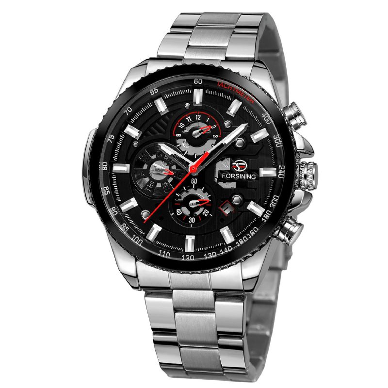 Gmt1137 Mode Hommes Montre 3atm Étanche Semaine Affichage Bracelet En Acier Inoxydable Montre Mécanique