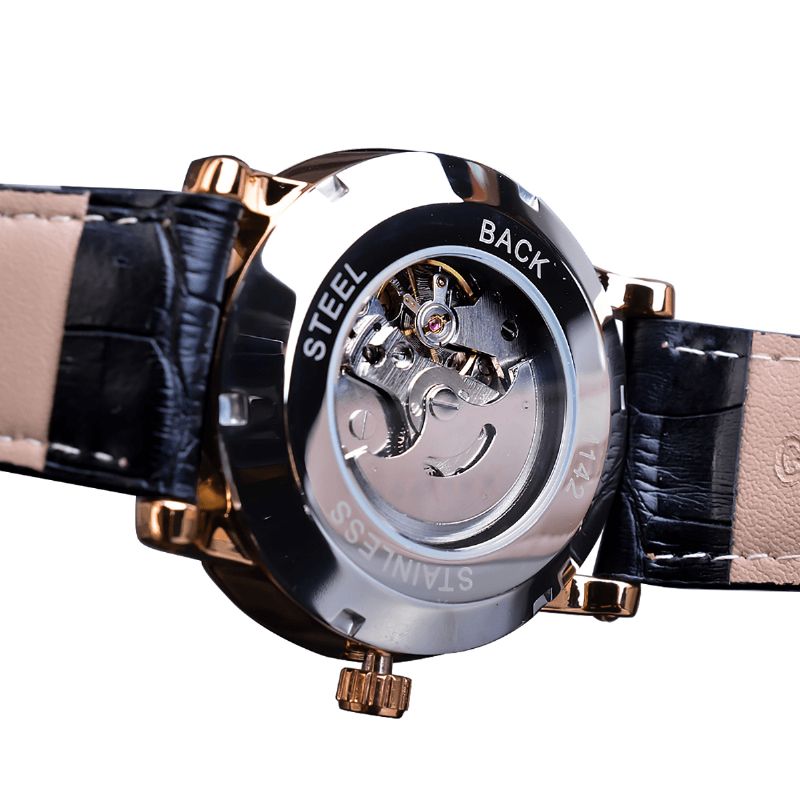 Gmt1164 Mode Hommes Ultra-mince Analogique Bracelet En Cuir Véritable Montre Mécanique Automatique