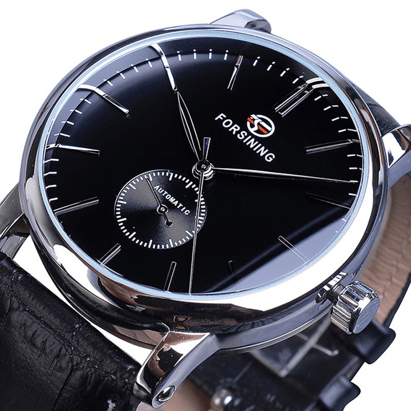 Gmt1164 Mode Hommes Ultra-mince Analogique Bracelet En Cuir Véritable Montre Mécanique Automatique