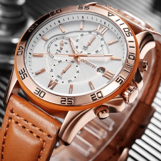 Gq068a Multifonction Chronographe Hommes Montre-bracelet Business Style Montres À Quartz