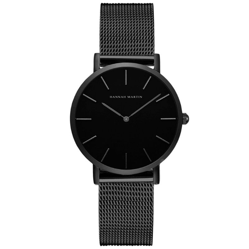 Hannah Martin Ch36 Mode Casual Simple Grand Cadran Acier Maille Bracelet Étanche Femmes Montre À Quartz