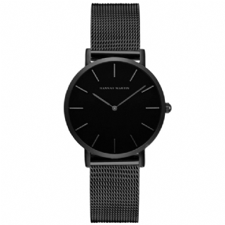 Hannah Martin Ch36 Mode Casual Simple Grand Cadran Acier Maille Bracelet Étanche Femmes Montre À Quartz