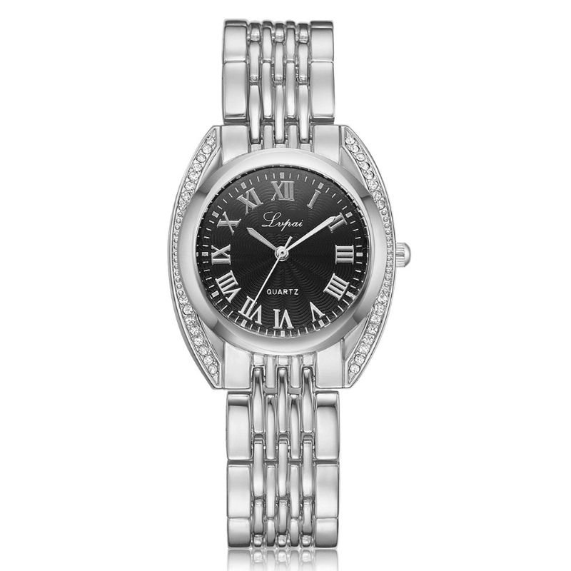 Haut De Gamme Dames Chiffres Romains Montre À Quartz Mode Décontracté Ceinture En Acier Femmes Montre