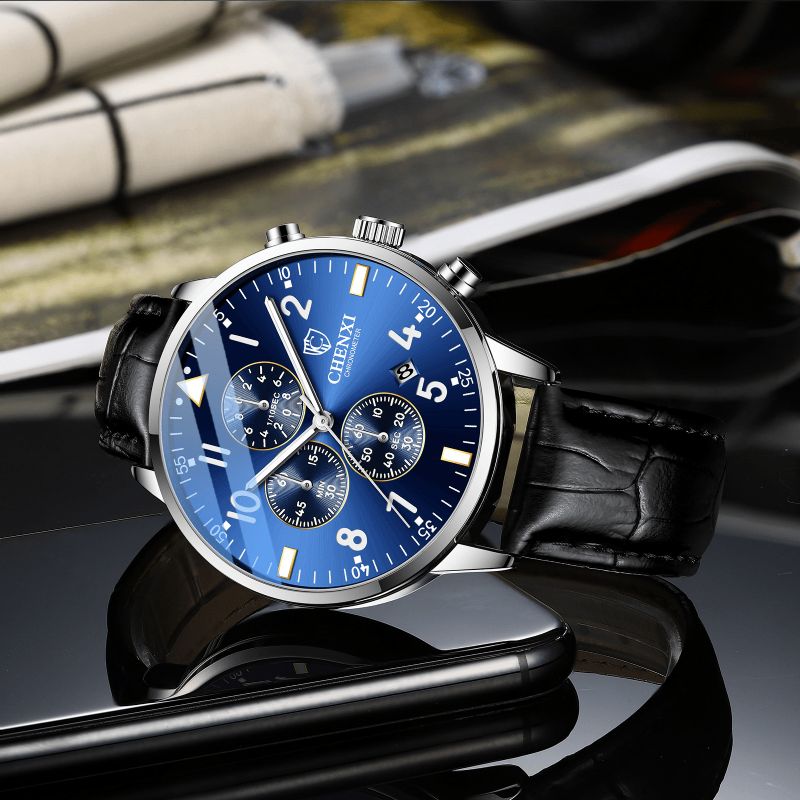 Hommes D'affaires Montre-bracelet Quartz Acier Complet Étanche Date Horloge Alliage Hommes Montre