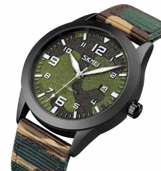 Hommes Élégants Montre Pointeur Lumineux Camouflage Bracelet En Nylon 3atm Étanche Hommes Montre Mécanique Automatique