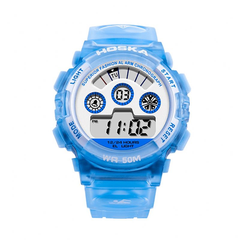 Hoskas H001s Fresh Rose Bleu Couleur Étanche Mode Style Enfants Montre Couple Montre Numérique