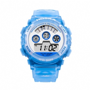 Hoskas H001s Fresh Rose Bleu Couleur Étanche Mode Style Enfants Montre Couple Montre Numérique