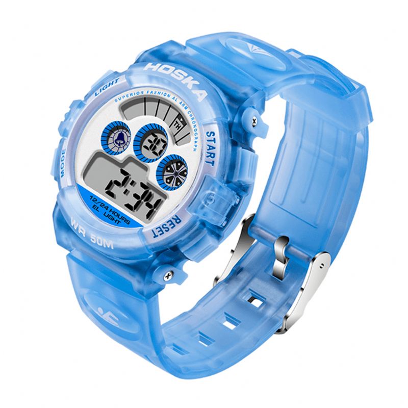 Hoskas H001s Fresh Rose Bleu Couleur Étanche Mode Style Enfants Montre Couple Montre Numérique