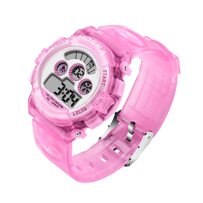 Hoskas H001s Fresh Rose Bleu Couleur Étanche Mode Style Enfants Montre Couple Montre Numérique