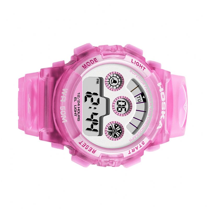 Hoskas H001s Fresh Rose Bleu Couleur Étanche Mode Style Enfants Montre Couple Montre Numérique