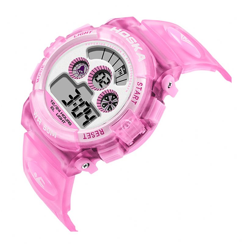 Hoskas H001s Fresh Rose Bleu Couleur Étanche Mode Style Enfants Montre Couple Montre Numérique