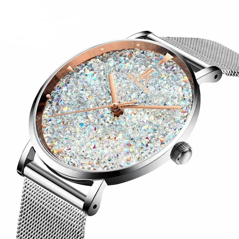 Ik Coloring Ik028 Mode Style Gypsophila Dial Montre Magnétique Pour Femme Montre À Quartz Ultra Fine