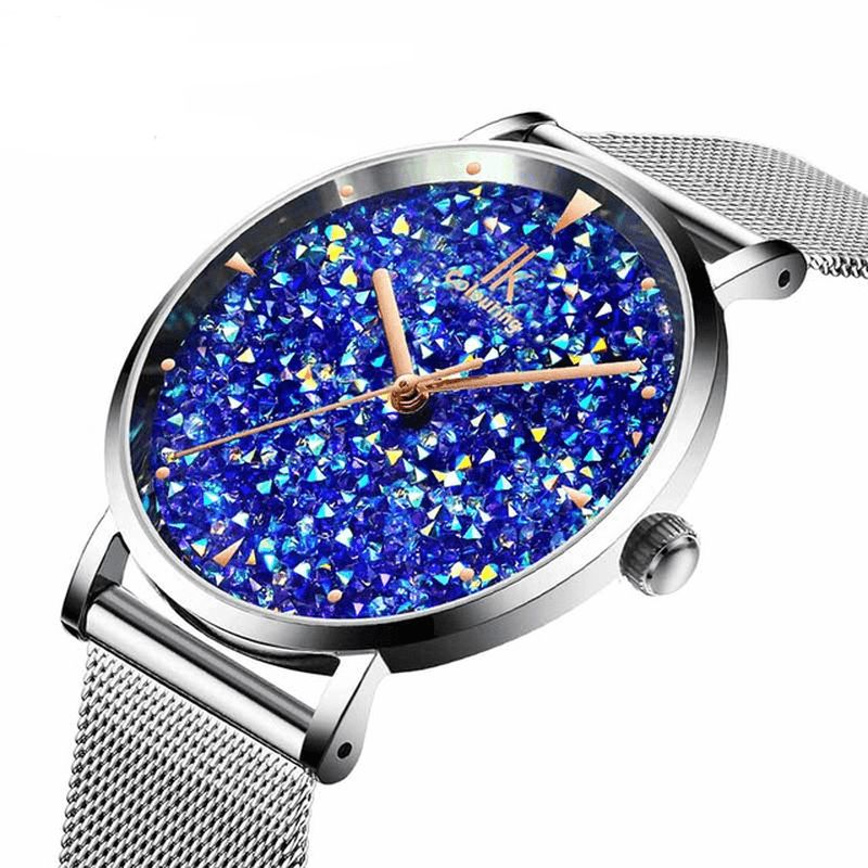 Ik Coloring Ik028 Mode Style Gypsophila Dial Montre Magnétique Pour Femme Montre À Quartz Ultra Fine